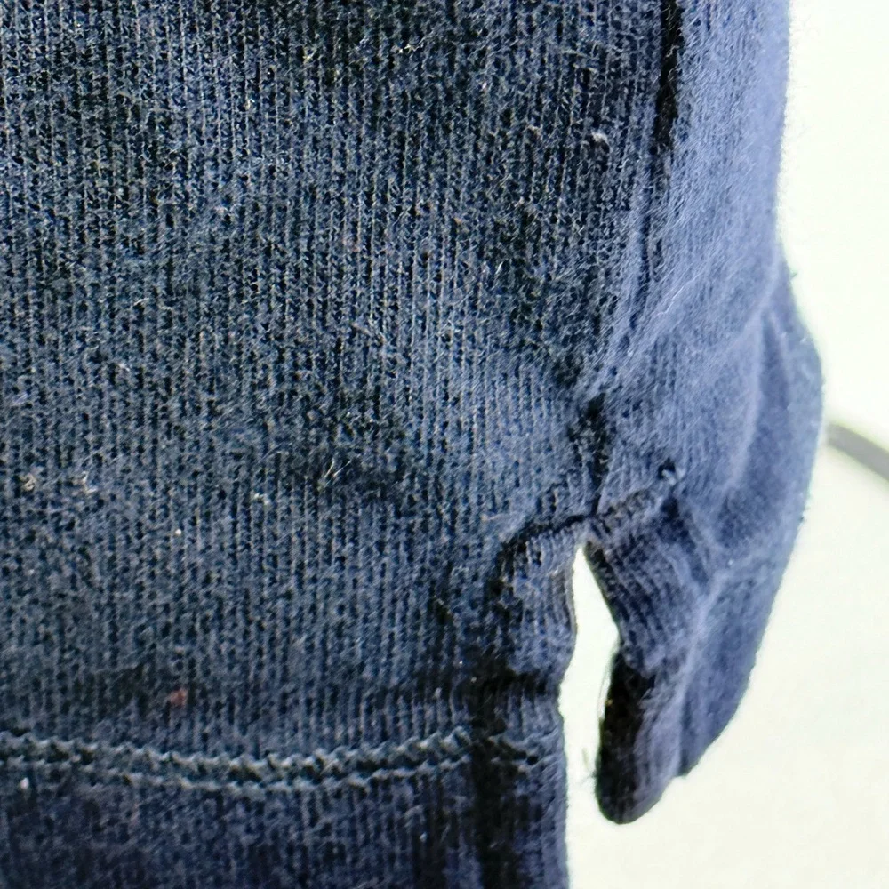 J Crew 1/4 Zip Navy Blue Pullover Sweater Sweatshirt L/S 100% Cotton Men’s Large